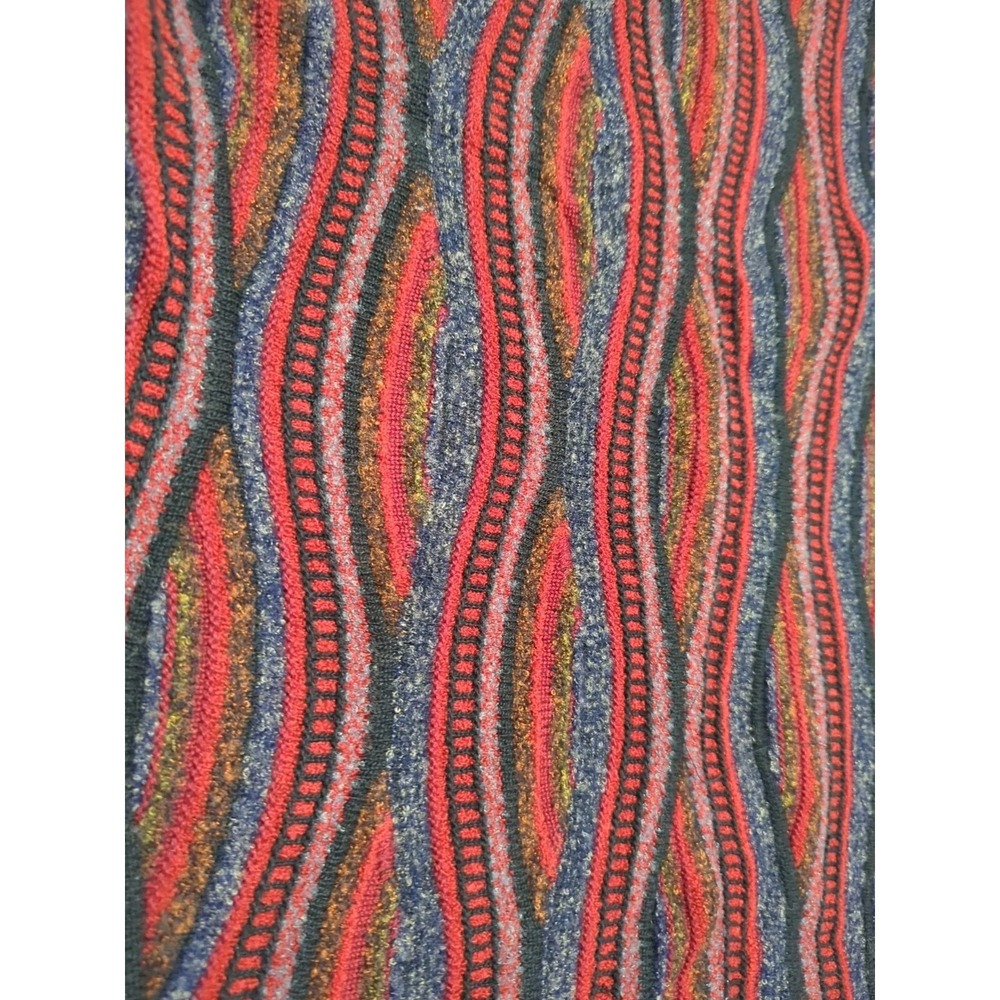 FIUME 3D Knit Thin‎ Sweater Coogie Biggie Style Red Black Size 52 - Picture 4 of 8